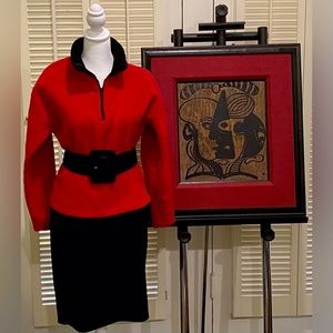 Arizona red chic sweatshirt with black trim